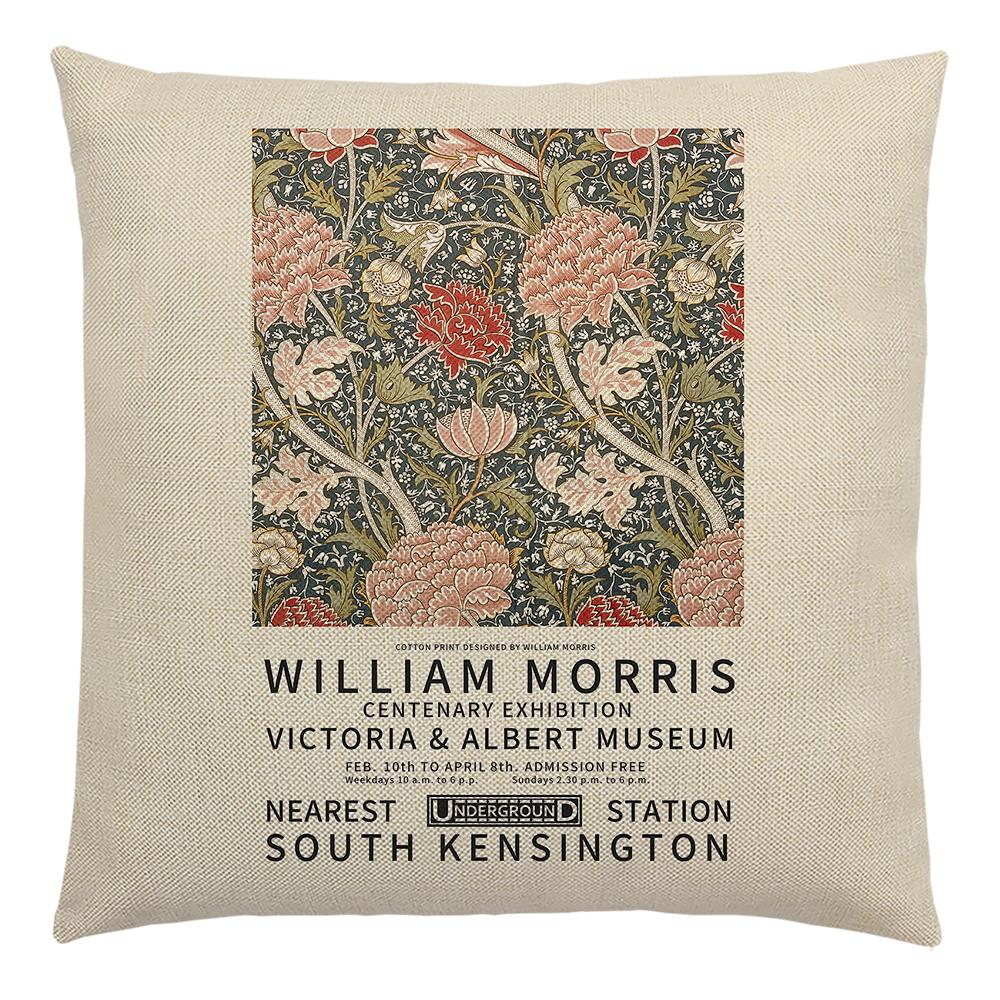 William Morris Painting Cushion Cover for Sofa Throw Pillow Cover Vintage Linen Pillow Case Home Decoration Leaf Plants Printing