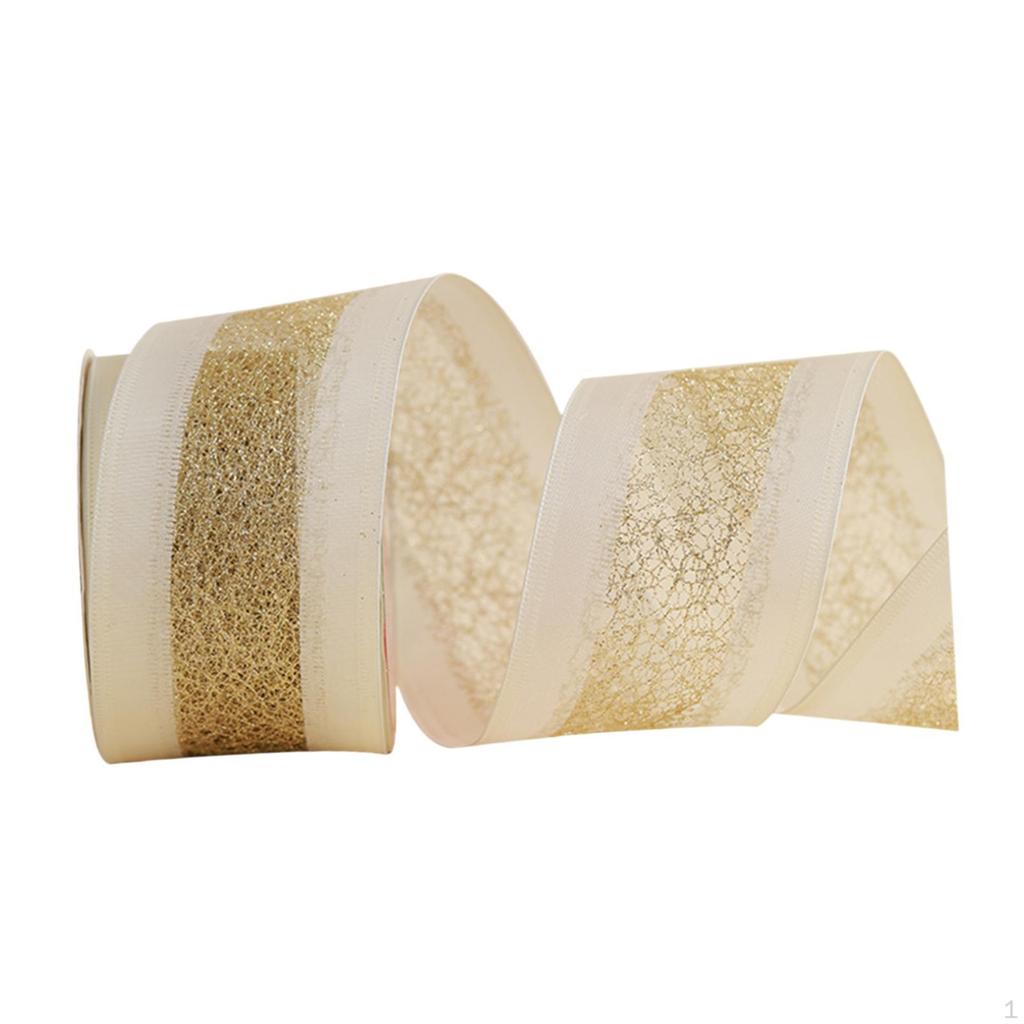 2,5 Zoll breites Weihnachtsband mit Draht zum Basteln und Dekorieren