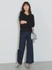 Beams Heart Knit Crew Knit Crew One Size Women's L/S Pants, Lamé Pants, Black,