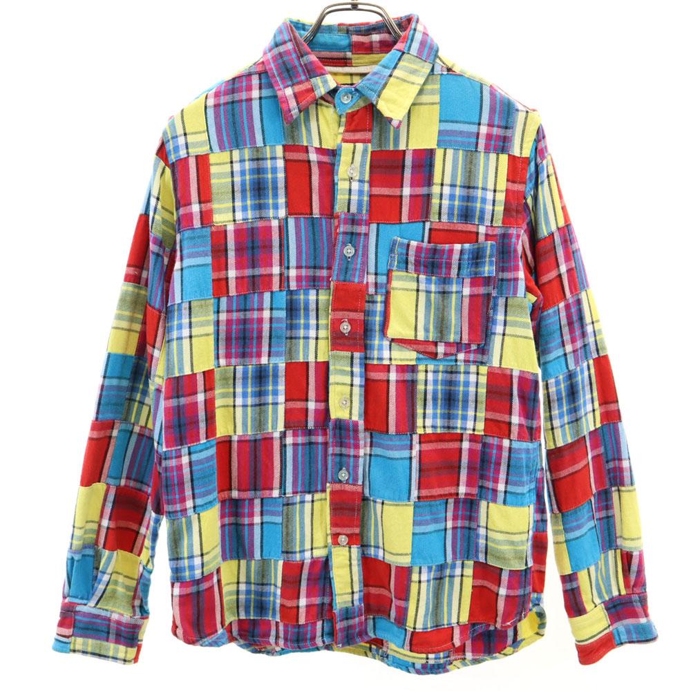 Stussy Check Pattern Long Sleeve Patchwork Shirt S Red Other Men's Used