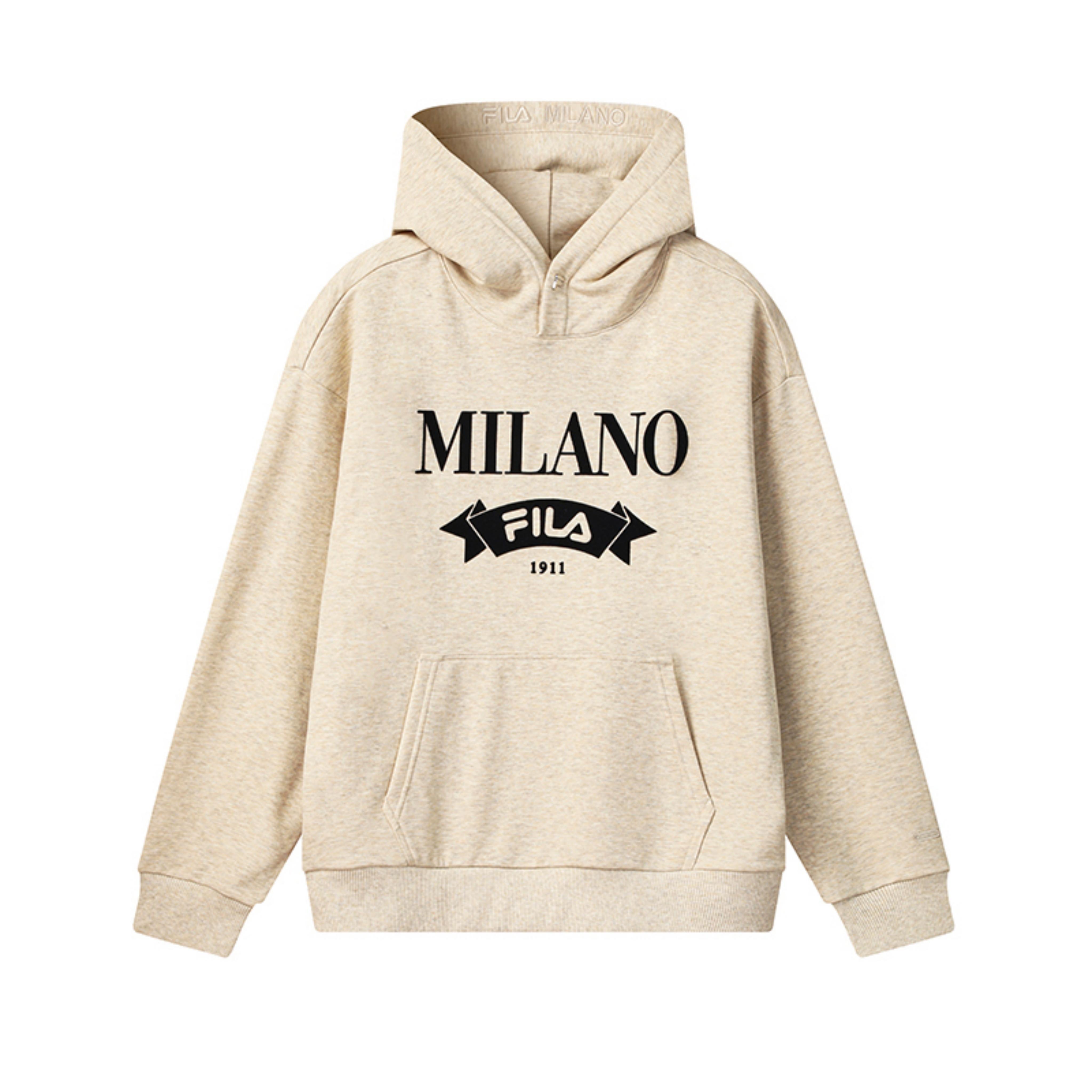 

Fila Серия Milano Модный Классический Ретро Повседневный Удобный Универсальный Худи Мужские худи Пшеничный Цветок-Серый F11M545202FBG M