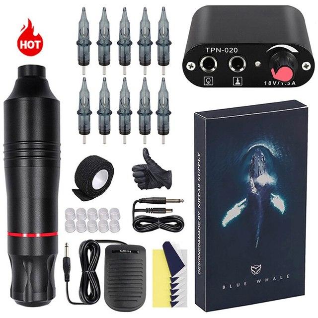 MiniTattoo Power Pen Motor Tattoo Machine Set Sada tetovacích per pro profesionály