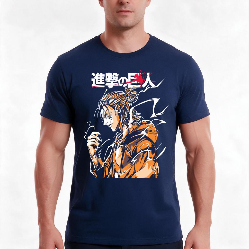Eren Jeager Tshirt Summer Casual Cotton Tee Oversized Streetwear Tops Vintage Graphic Print Loose Fit Short Sleeve