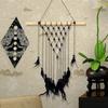Boho Moon-Phases Wall Hanging Decor Minimalists Wood Wall Pendant with Hanging Hook for Bedroom Living-Room Decorations