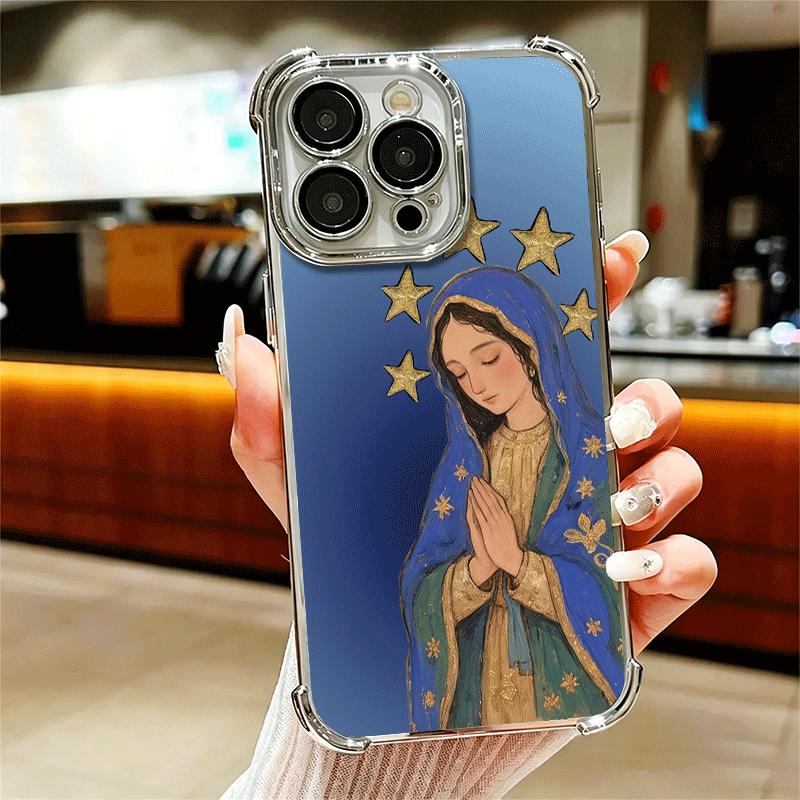 Virgen Mary Virgin De Guadalupe Soft Phone Case For iPhone 15 16 17 Air 14 Pro Max 16E Plus 13 12 Mini Plating Anti-Fall Fundas