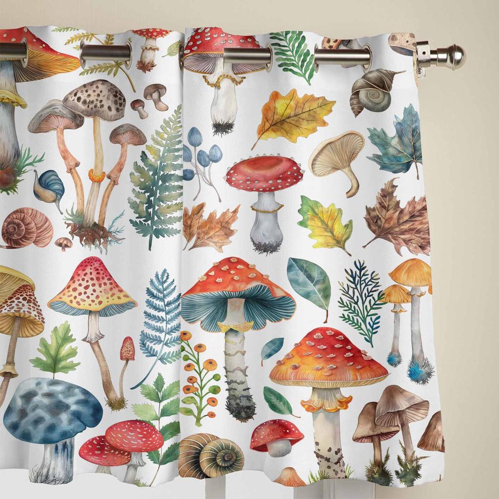 Pilzpflanze Retro Fenstervorhänge für Wohnzimmer Luxus Schlafzimmer Vorhang Küchenrollos Vorhänge