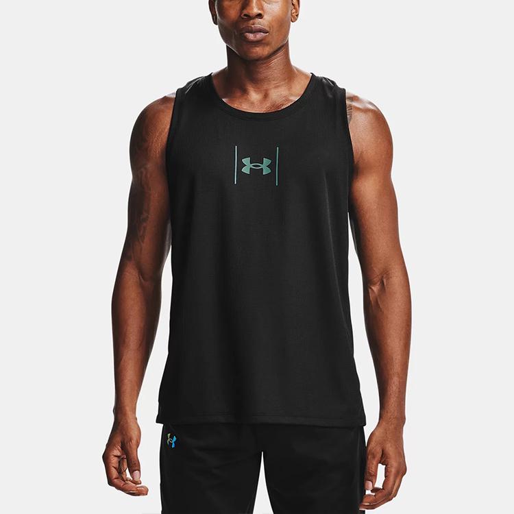Under Armour Speed Stride Shock Quick-Dry Breathable Running Tank Men Tops Black 1356175-001
