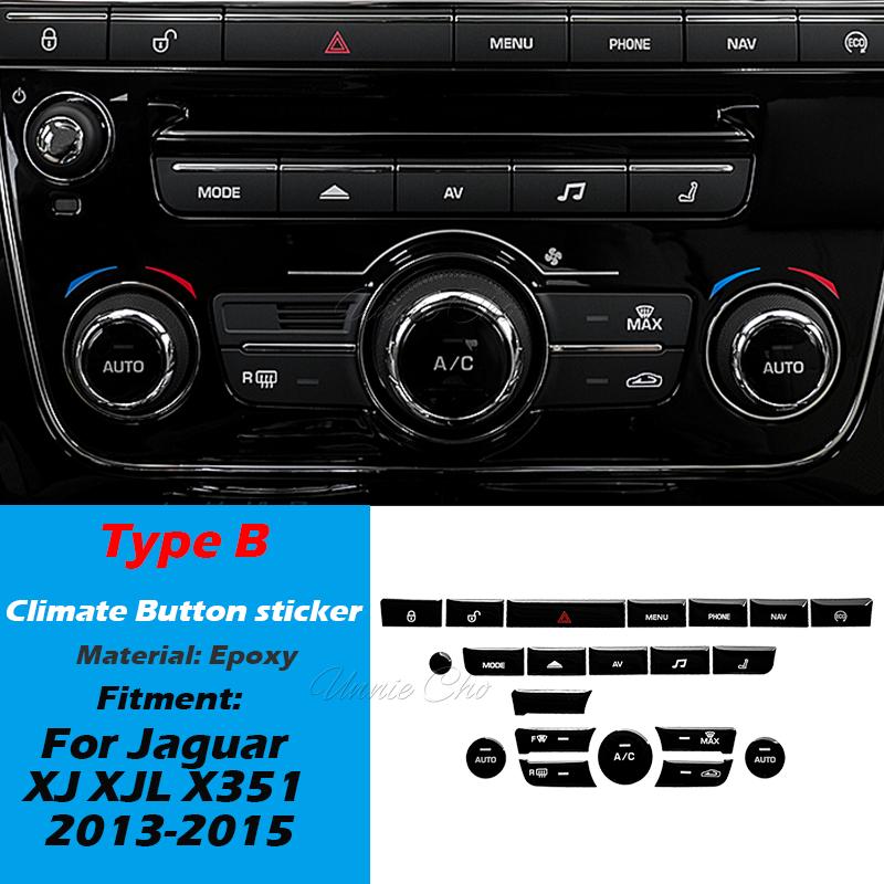 Für Jaguar XJ Klimaschalter Blende 2010-2015 Innenraum Knopf Aufkleber für Jaguar XJL X351 Autozubehör Multimedia Upgrade