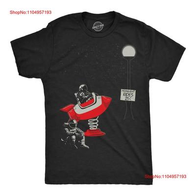Mens Moonlight Rides Funny T Shirt Sarcastic Space Grpahic For Men Vintage Washed Homme Casual Top For Everyday Wear Breathable