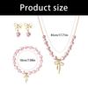 Stylish Blue White Porcelain Bowknot Beaded Jewelry Set Sturdy Fade Resistant Necklace Bracelet Earrings Adornment