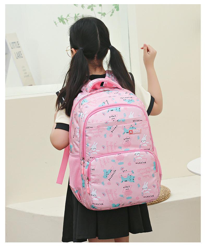 Cute And Lightweight Floral Pattern Oxford Cloth School Backpack For Girls And Boys 20-35l Capacity