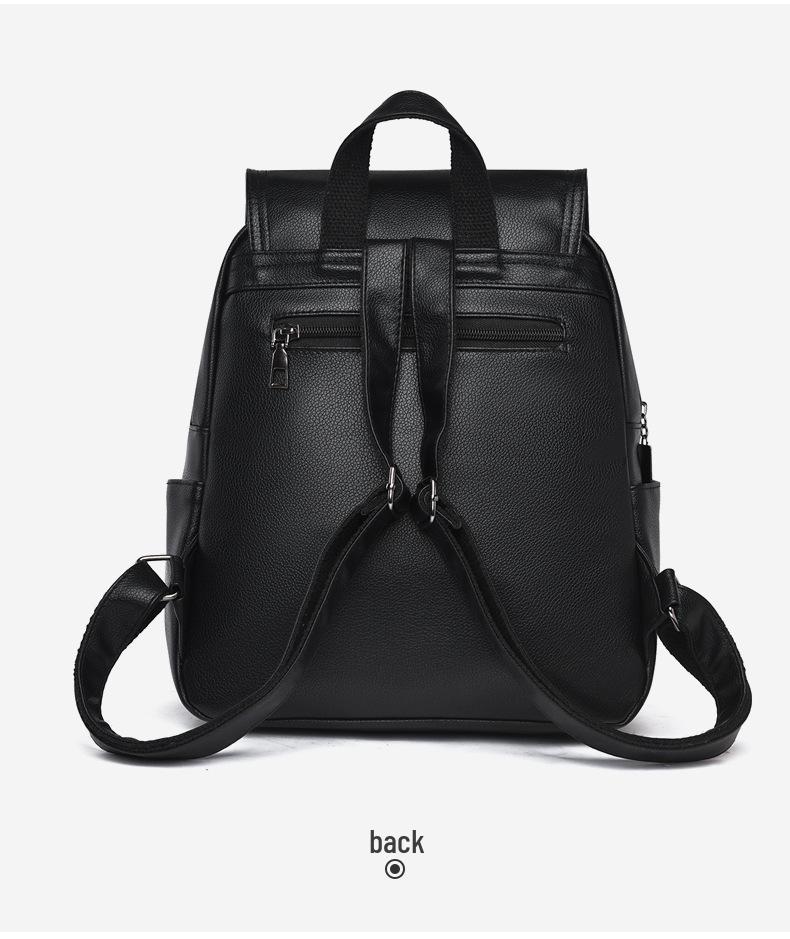 PU Leather Large Capacity Texture Backpack for Women – Casual & Stylish Ladies' Backpack