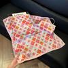 Fashion Black and White Printing Temperament Square Scarf Imitation Silk Korean Version Decorative Scarf Scarf Professional Decorative Shawl Silk Scar