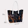 Halloween Spooky Castle Print Portable Shoulder Tote Bag for Daily Use