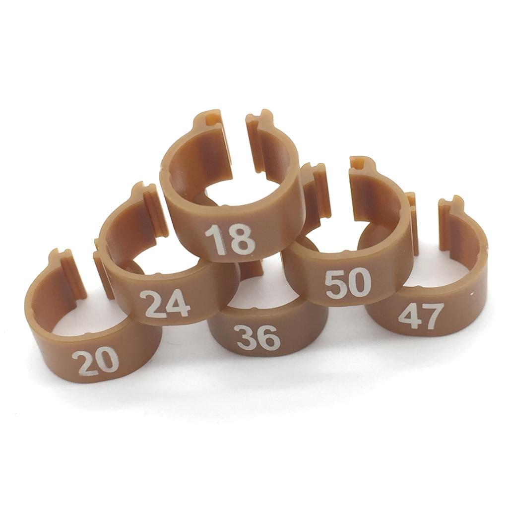 1Pack/100Pcs Digital Plastic Birds Clip Foot Rings Inner Diameter 10mm Parrot Pigeon Identification Leg Rings No.1~100 10 Colors