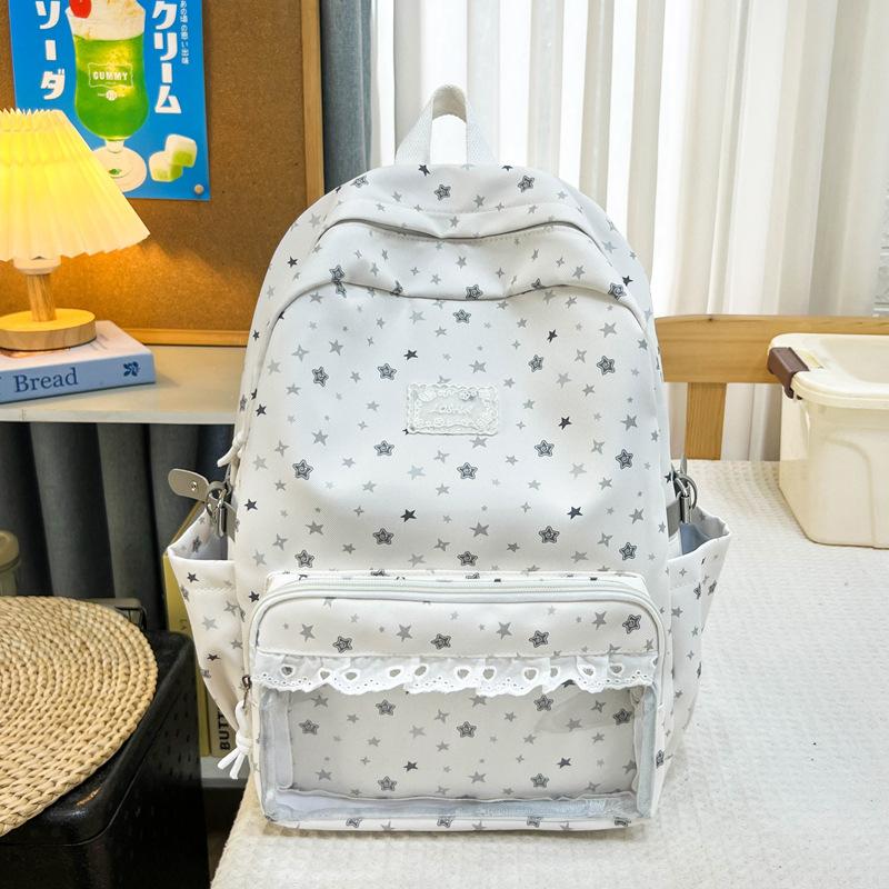 Schoolbag1011 new schoolbag cute stars large capacity girl heart fresh simple high value casual versatile backpack