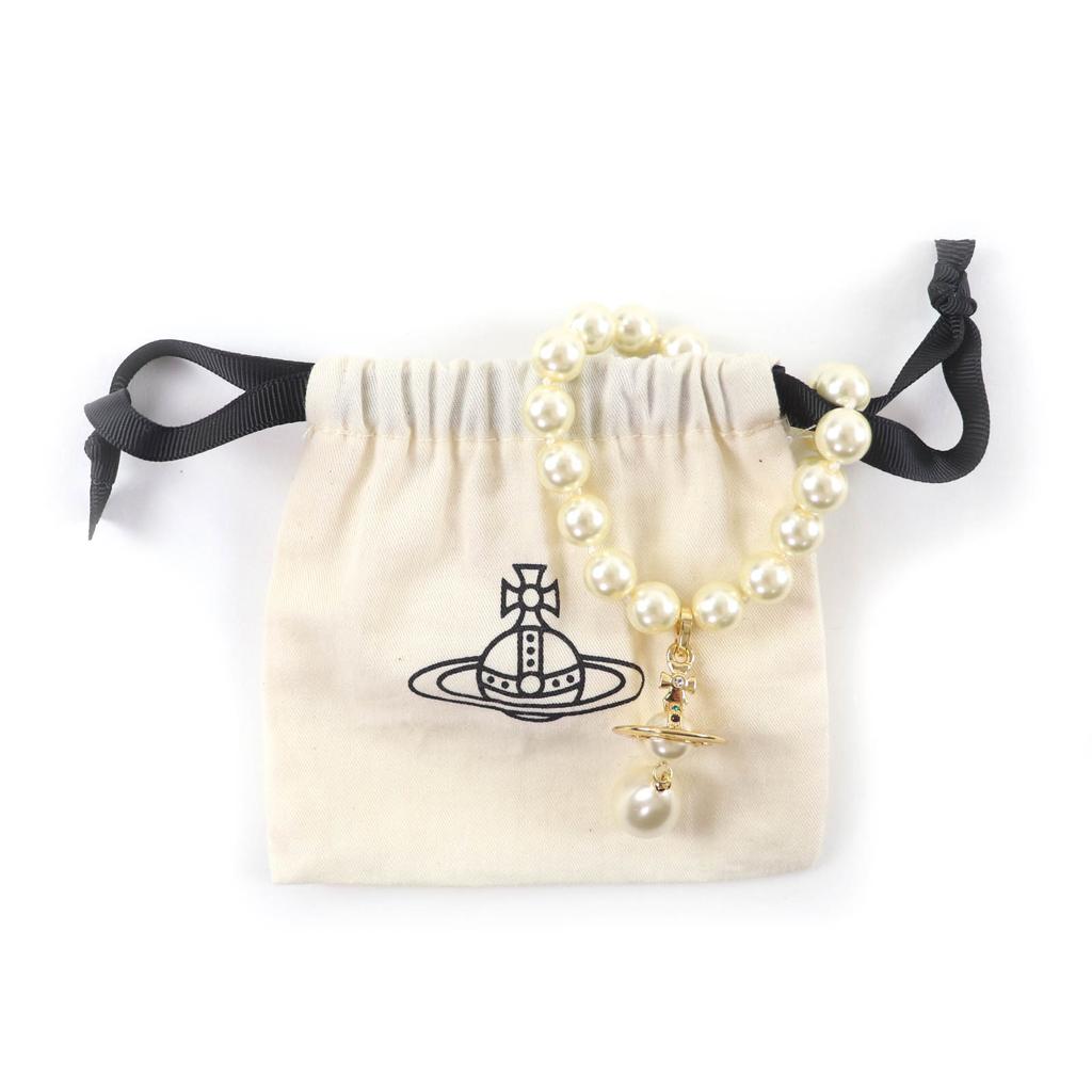 Great Vivienne Westwood Necklace ONE ROW PEARL DROP CHOKER Orb Women Used