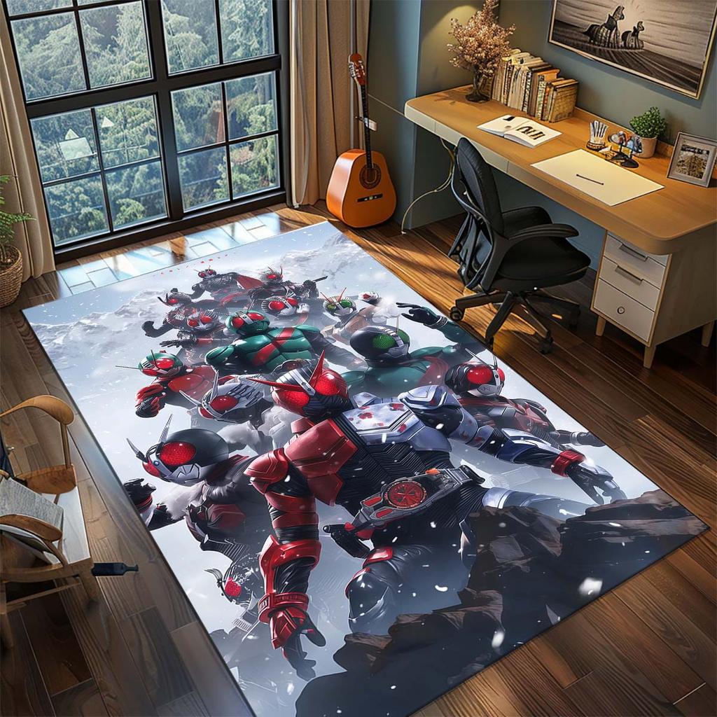 Kamen Rider Area Carpet for Living Room Bedroom Home Decor Cool Movie Mat Play Floor Mat