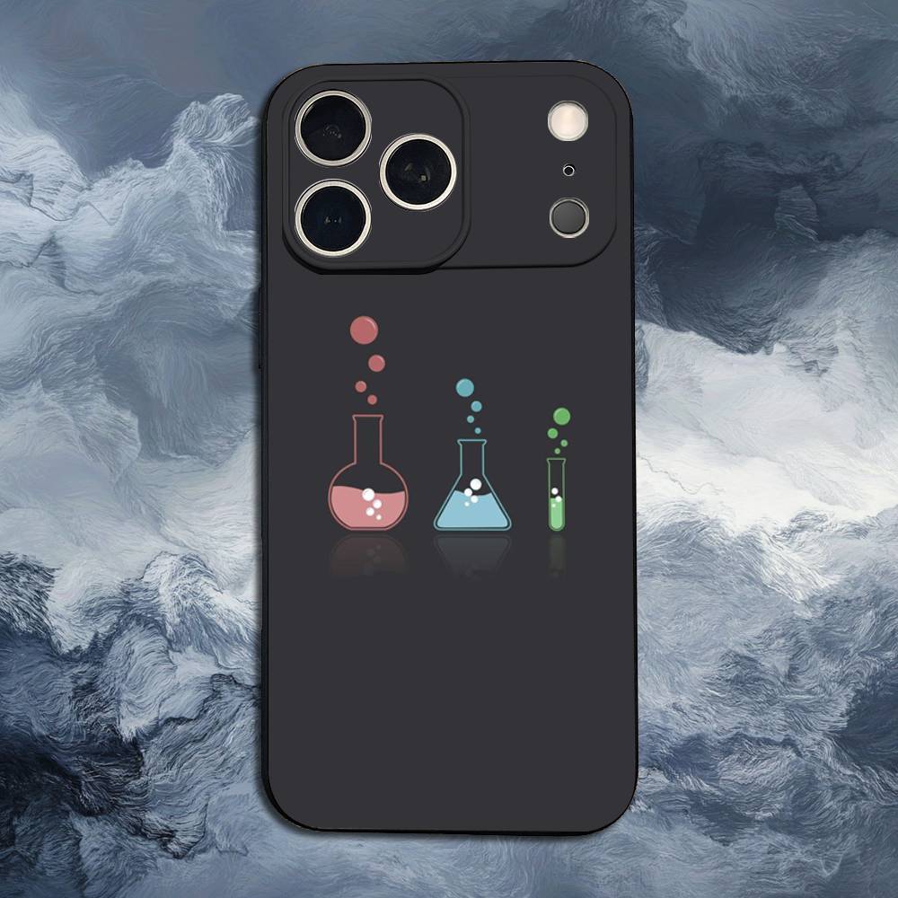 Chemical Biology Experiments Phone Case For iPhone 15,14,13,17,16,12,11,Plus,Pro Max,XS,X,Mini,8,7,XR,SE,Soft Silicone Black
