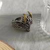 Retro Zodiac Dragon Head Adjustable Alloy Ring for Men