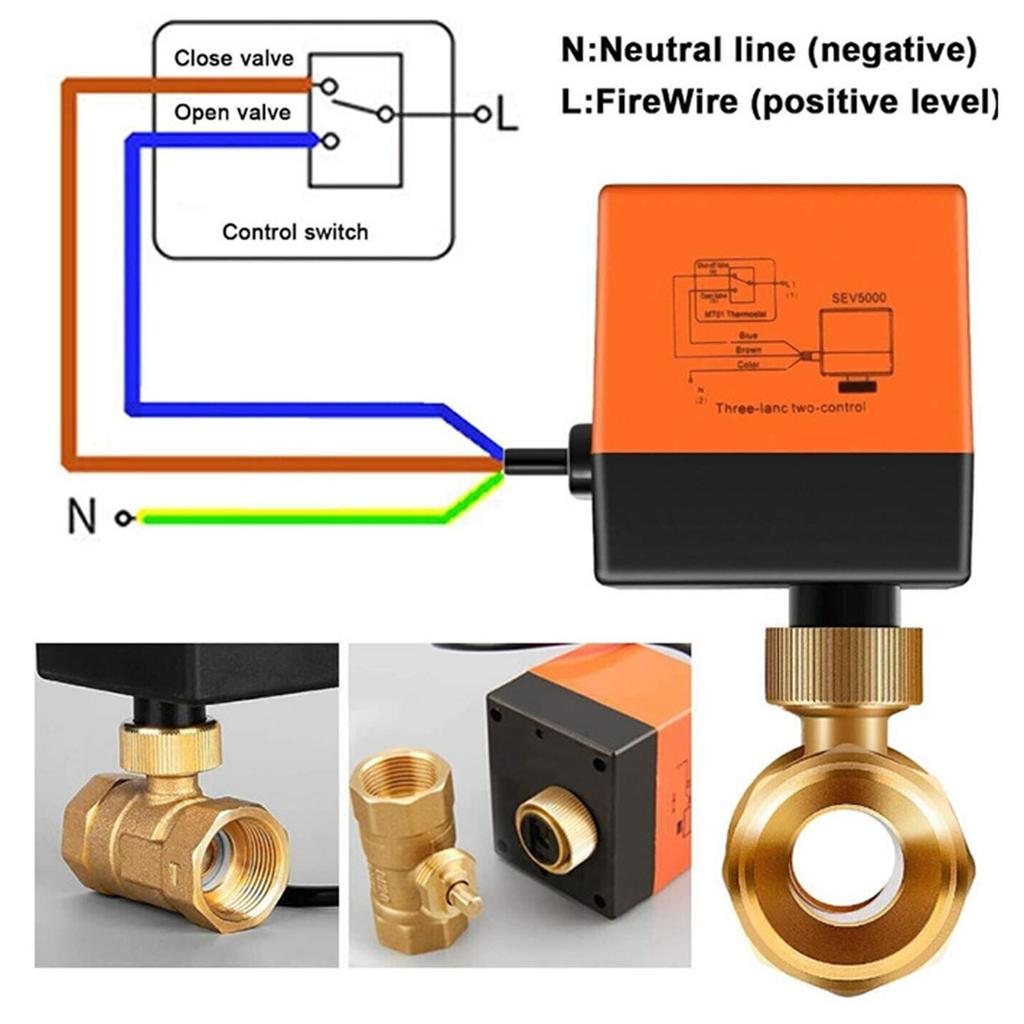 Ball Valves, Electric Valve, Low-noise Actuator for Units, Air Conditioning