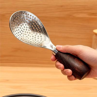 Wooden-Handled Mashed Potato Kitchen Spatula, Rice Scoop, Non-Stick Upright Rice Tools Kit