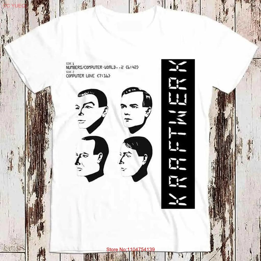 Kraftwerk Promo Label Computer World Love T Shirt 8004 vintage Washed Slightly Soft homme Stretched Breathable