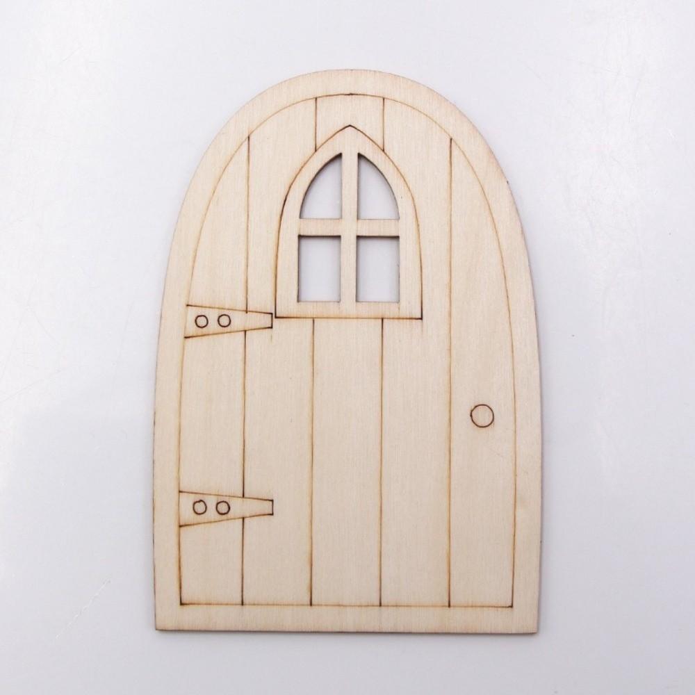 6pcs/set Wooden Mini Fairy Door DIY Painting Ornaments Craft Unpainted Fairy Door Kids Birthday Gift