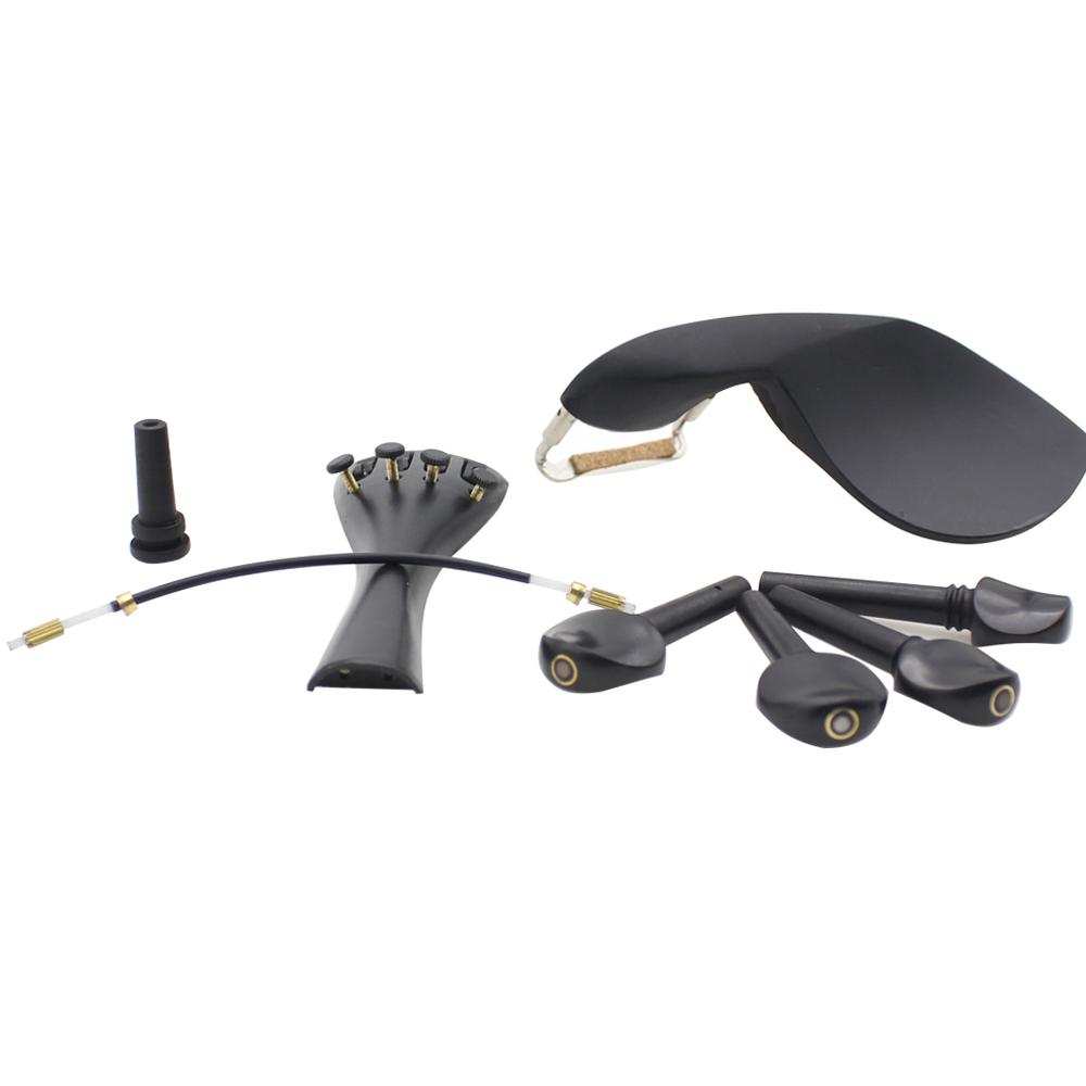 4 4 Violin Chin Rest Chinrest with Tuning Peg Tailpiece Fine Tuner Tailgut Endpin Violin Accessory Kit