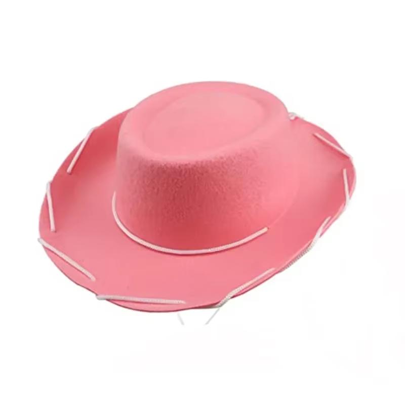 1 Pc Brown Felt Cowboy Hats for Kids Western Themed Childrens Cosplay Costume Accessory Prop for Party Favor Supplies