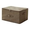 Foldable Cotton & Linen Zipper Storage Box with Lid - Sealed Clothing Organizer