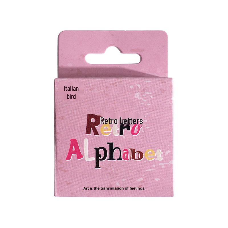 Yi Niao Retro Naklejki z Angielskimi Literami - Zestaw: 46 Samoprzylepnych Naklejek DIY do Dekoracji Dziennika