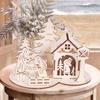 Elegant Nordic 3d Wooden Christmas Tree House Puzzle Delightful Tabletop Decor