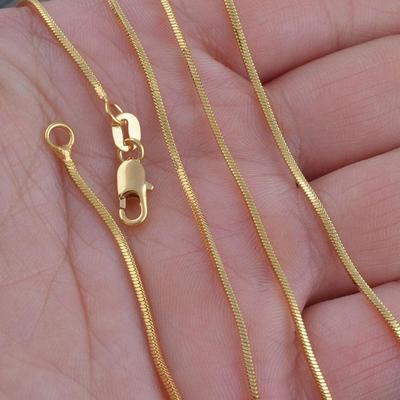 1Pc Fashionable Golden Plated Round Snake Chain Necklace 16inch-30inch for Men Women DIY Pendant Necklace Making Charms Accessories