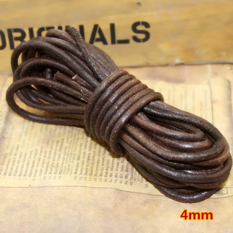 1.5 2 3 4 5 6 8 Mm Retro Brown Flat Round Genuine Cow Leather Cord for Bracelet Necklace Leather Rope String DIY Jewelry Making