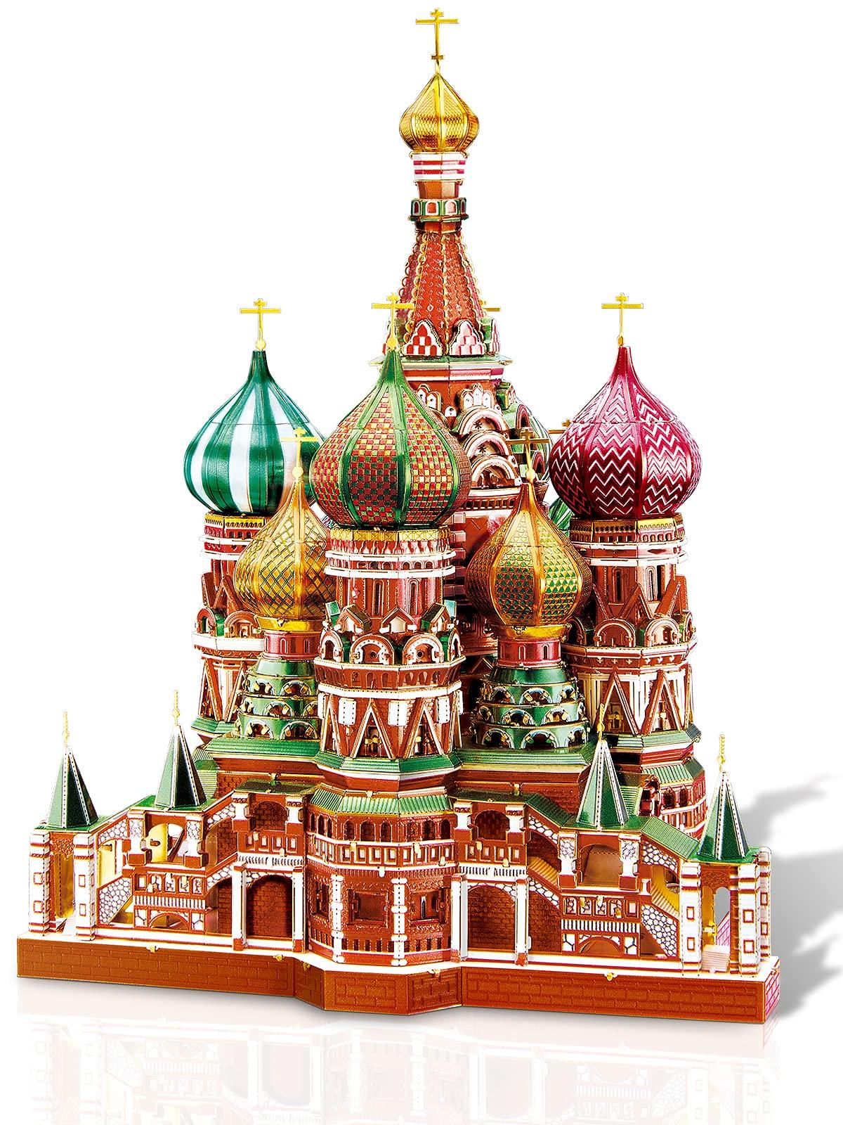 

Piececool 3D Собор Металлический Нано 3D Металл Металлическая Сборка Без Клея Для Среднего Уровня и Украшения Пазл, Ст. Здание Василия, Пазл, Пазл,