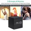 ABIY Square Wooden LED Digital Alarms Clock Wooden Retro Luminous Clock LED Bedside Table Desktop Clock Mini Digital Clock
