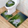 Unicorn Bathroom Floor Mat Toilet Three-Piece Set