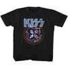 Kids Kiss Skull Circle Black Rock and Roll Music Band Shirt