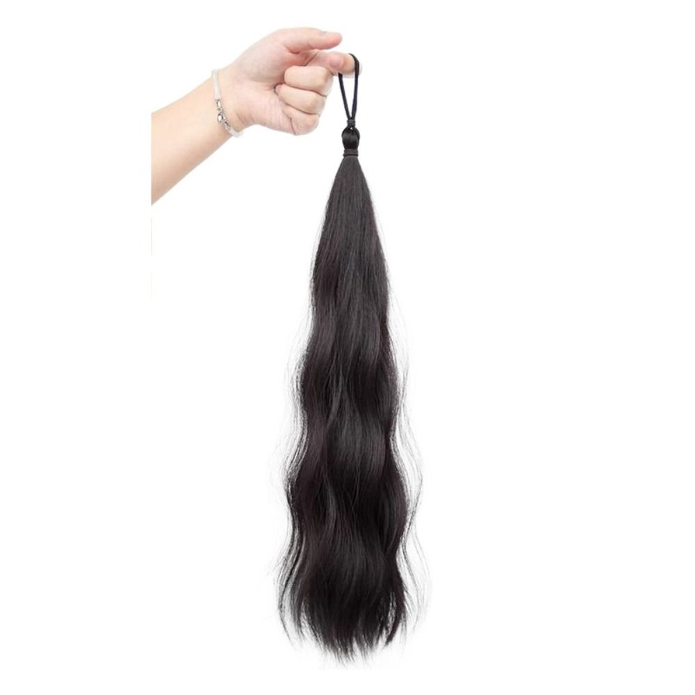 

Кольцо для волос с автозаводом, резинка для волос в виде цветка, сумка для волос, длинные волнистые шиньоны для девочек коричневый/чёрный