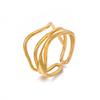 Stainless Steel Multi Layer Open Line Ring For Women Trendy Temperament Ring Party Jewelry Accessory