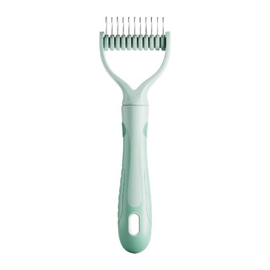 Pet Detangling Comb Double-Sided Metal Teeth Pet Dematting Tool Pet Grooming Comb Undercoat Rake for Long Hair Untangles Pet Hair Efficiently S зелёный