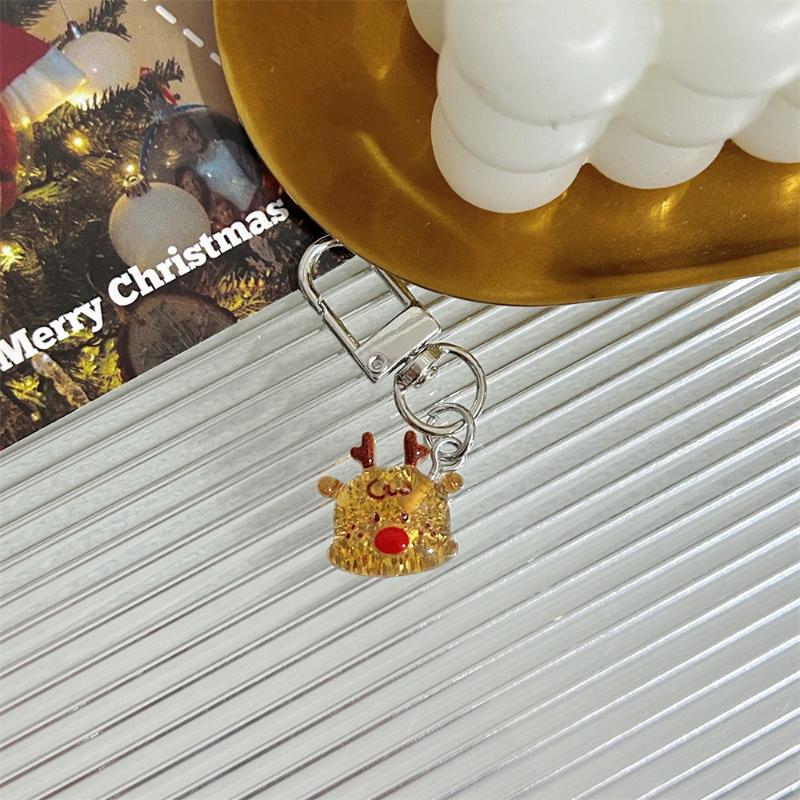 1/5/6Pcs Cute Transparent Christmas Tree Keychains Colorful Dotted Design For Bag Decor Holiday Gifts Daily Use