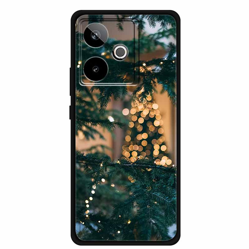 Christmas Cover For Realme GT7 GT 7 7T Case Black Silicone Cases for Realme GT 7T Cartoon Santa Claus Christmas Tree Back Cover