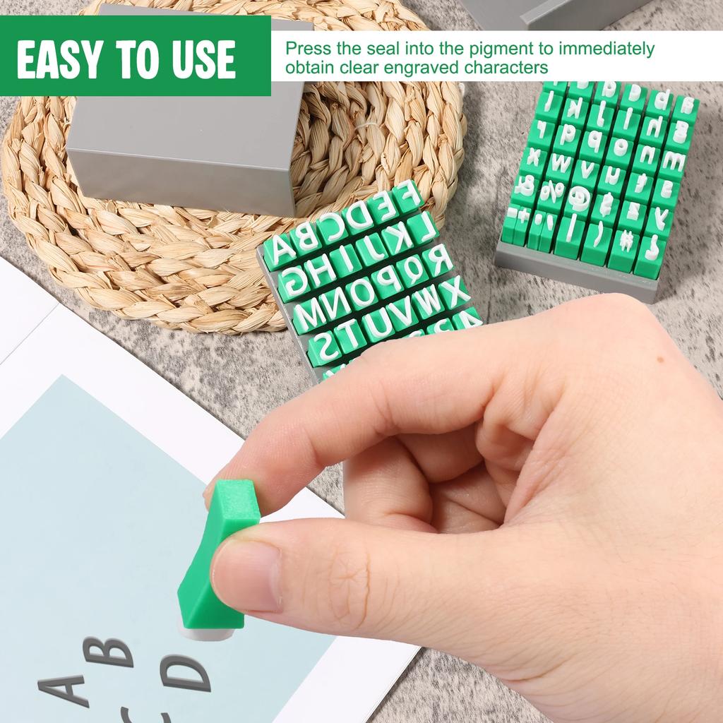 2Pcs PLA Plastic Uppercase Lowercase Alphabet Clay Stamp Set Versatile User Friendly 3D Printed Letter Stamp for Arts and Crafts