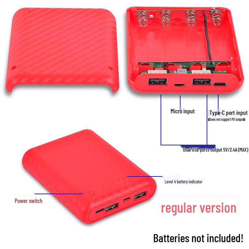 4-Section 18650 Battery Box Power Bank Shell Kit