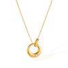 Gold Circular Ring Pendant Necklace – Dainty CZ Crystal Minimalist Jewelry, Elegant Everyday Gift for Women