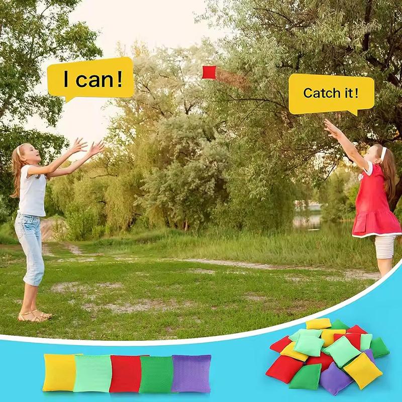 5Pcs Sandbag Game Toss Tossing Kids Outdoor Cornhole Beanbags Toy Gamesprops Beanbag Hole Hand Toys Sports Family Sand