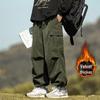 Men's Casual Trendy Army Green Corduroy Overalls - Autumn & Winter Wide-Leg Trousers