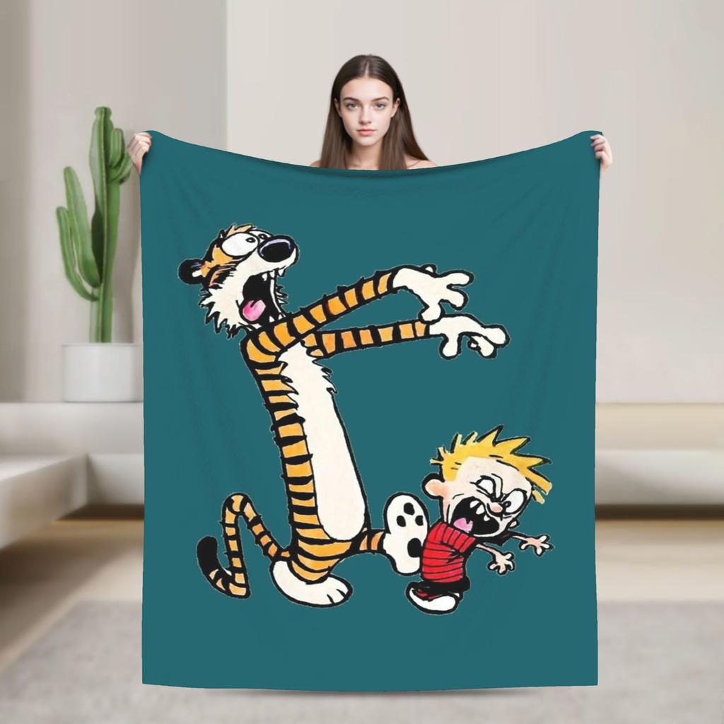 Airplane Travel Calvined and Hobbes Throw Blanket Flannel Bedspread For Couch Chair Sofa Bed Novelty Sofa Bed Cover
